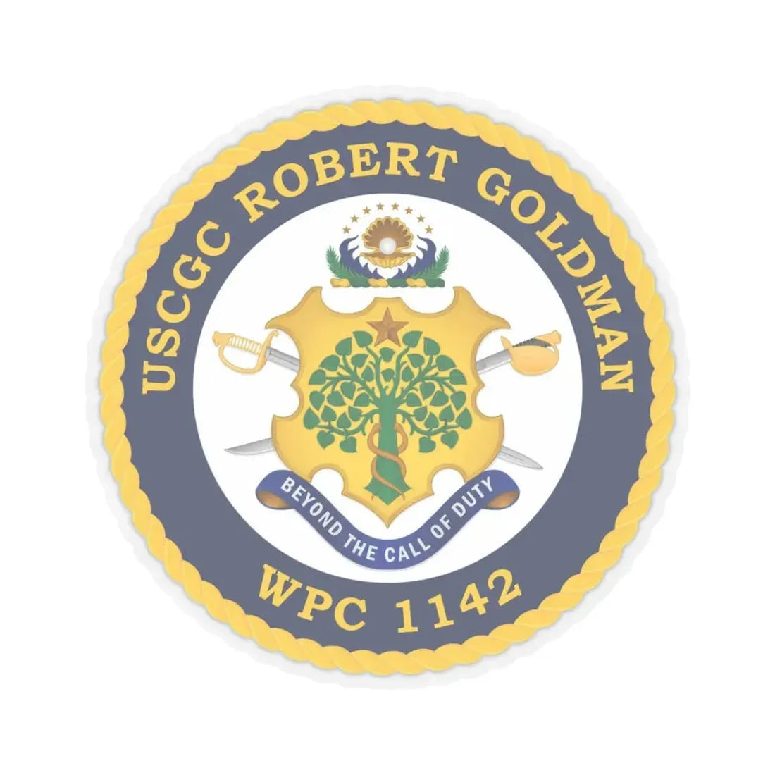 USCGC Robert Goldman WPC 1142 (U.S. Coast Guard) STICKER Vinyl Kiss-Cut Decal 3 Inch Transparent - The Sticker Space