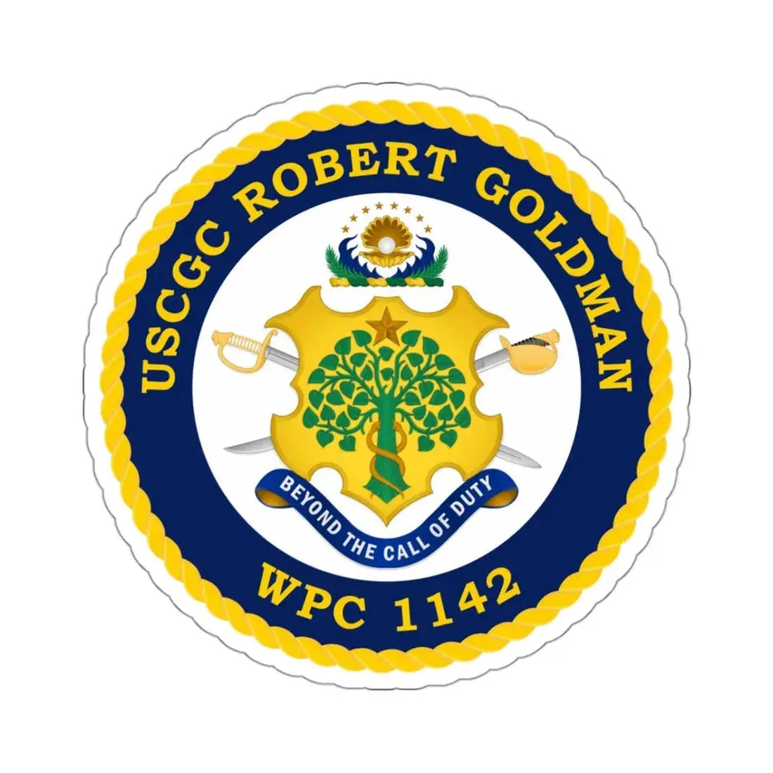 USCGC Robert Goldman WPC 1142 (U.S. Coast Guard) STICKER Vinyl Kiss-Cut Decal 3 Inch White - The Sticker Space