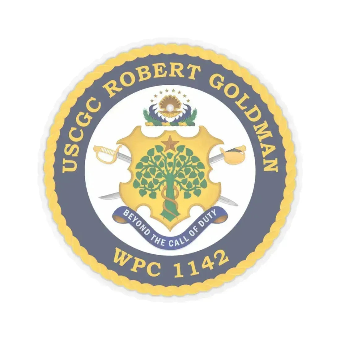 USCGC Robert Goldman WPC 1142 (U.S. Coast Guard) STICKER Vinyl Kiss-Cut Decal 4 Inch Transparent - The Sticker Space