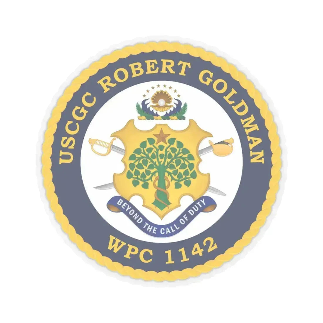 USCGC Robert Goldman WPC 1142 (U.S. Coast Guard) STICKER Vinyl Kiss-Cut Decal 4 Inch Transparent - The Sticker Space