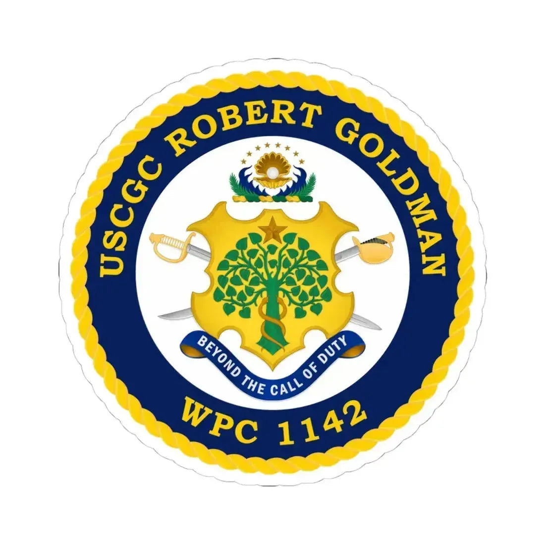 USCGC Robert Goldman WPC 1142 (U.S. Coast Guard) STICKER Vinyl Kiss-Cut Decal 4 Inch White - The Sticker Space