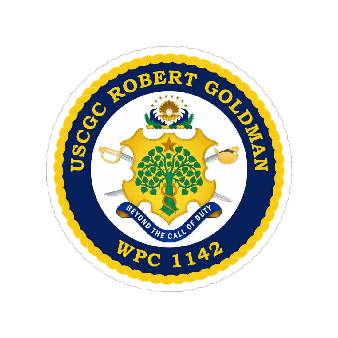 USCGC Robert Goldman WPC 1142 (U.S. Coast Guard) Transparent STICKER Die-Cut Vinyl Decal 5 Inch - The Sticker Space