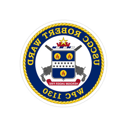 USCGC Robert Ward WPC 1130 (U.S. Coast Guard) REVERSE PRINT Transparent STICKER-3" × 3"-The Sticker Space