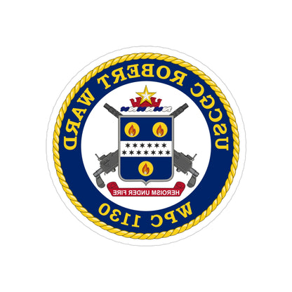 USCGC Robert Ward WPC 1130 (U.S. Coast Guard) REVERSE PRINT Transparent STICKER-4" × 4"-The Sticker Space