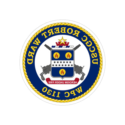 USCGC Robert Ward WPC 1130 (U.S. Coast Guard) REVERSE PRINT Transparent STICKER-5" × 5"-The Sticker Space