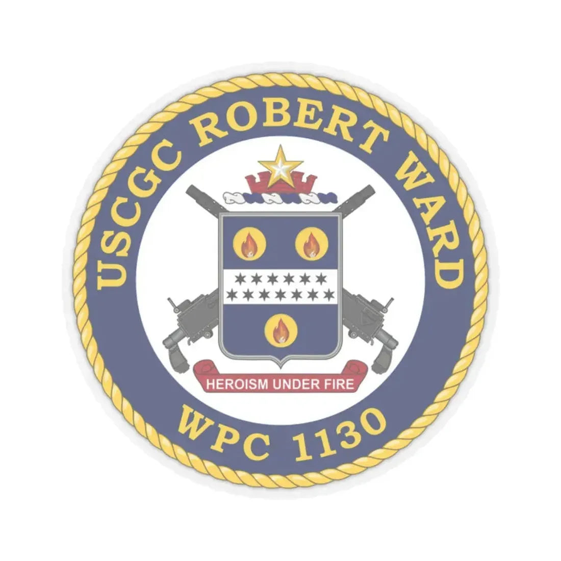 USCGC Robert Ward WPC 1130 (U.S. Coast Guard) STICKER Vinyl Kiss-Cut Decal 2 Inch Transparent - The Sticker Space