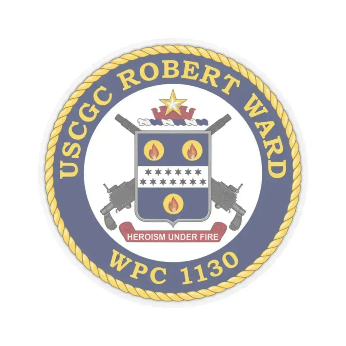 USCGC Robert Ward WPC 1130 (U.S. Coast Guard) STICKER Vinyl Kiss-Cut Decal 2 Inch Transparent - The Sticker Space