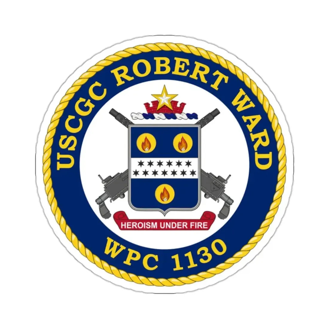USCGC Robert Ward WPC 1130 (U.S. Coast Guard) STICKER Vinyl Kiss-Cut Decal 2 Inch White - The Sticker Space