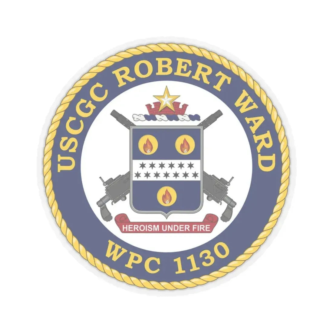 USCGC Robert Ward WPC 1130 (U.S. Coast Guard) STICKER Vinyl Kiss-Cut Decal 3 Inch Transparent - The Sticker Space