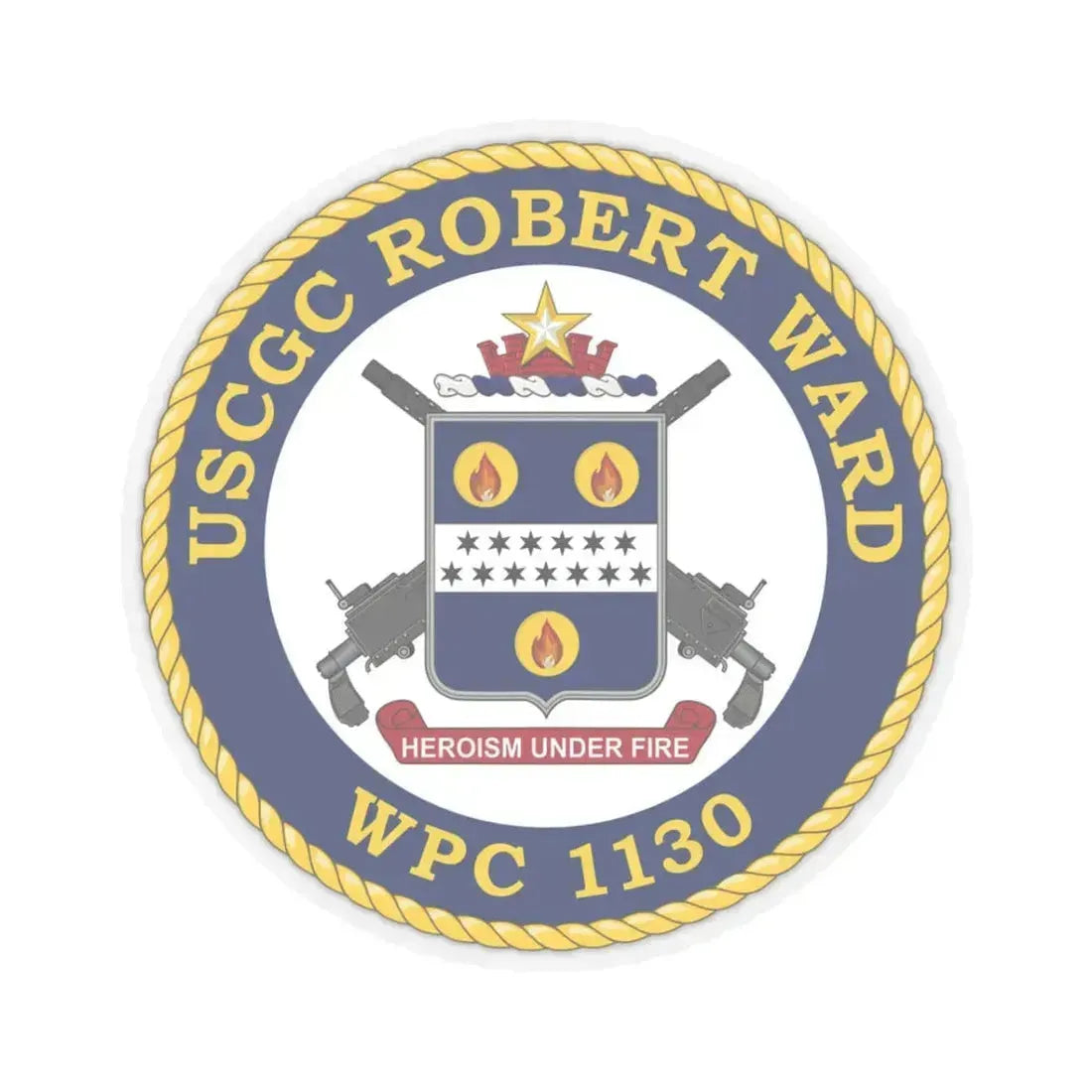 USCGC Robert Ward WPC 1130 (U.S. Coast Guard) STICKER Vinyl Kiss-Cut Decal 3 Inch Transparent - The Sticker Space