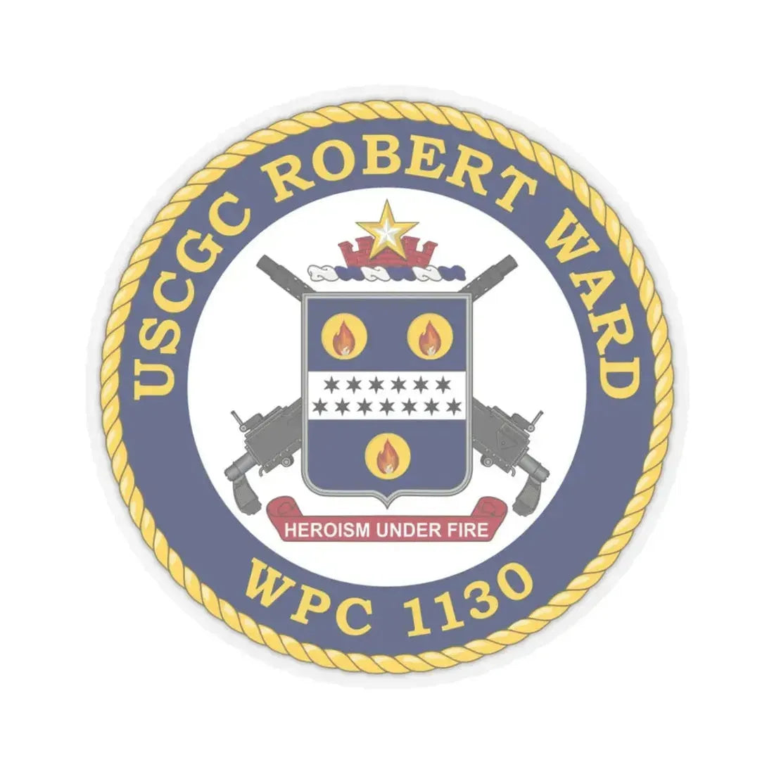 USCGC Robert Ward WPC 1130 (U.S. Coast Guard) STICKER Vinyl Kiss-Cut Decal 3 Inch Transparent - The Sticker Space