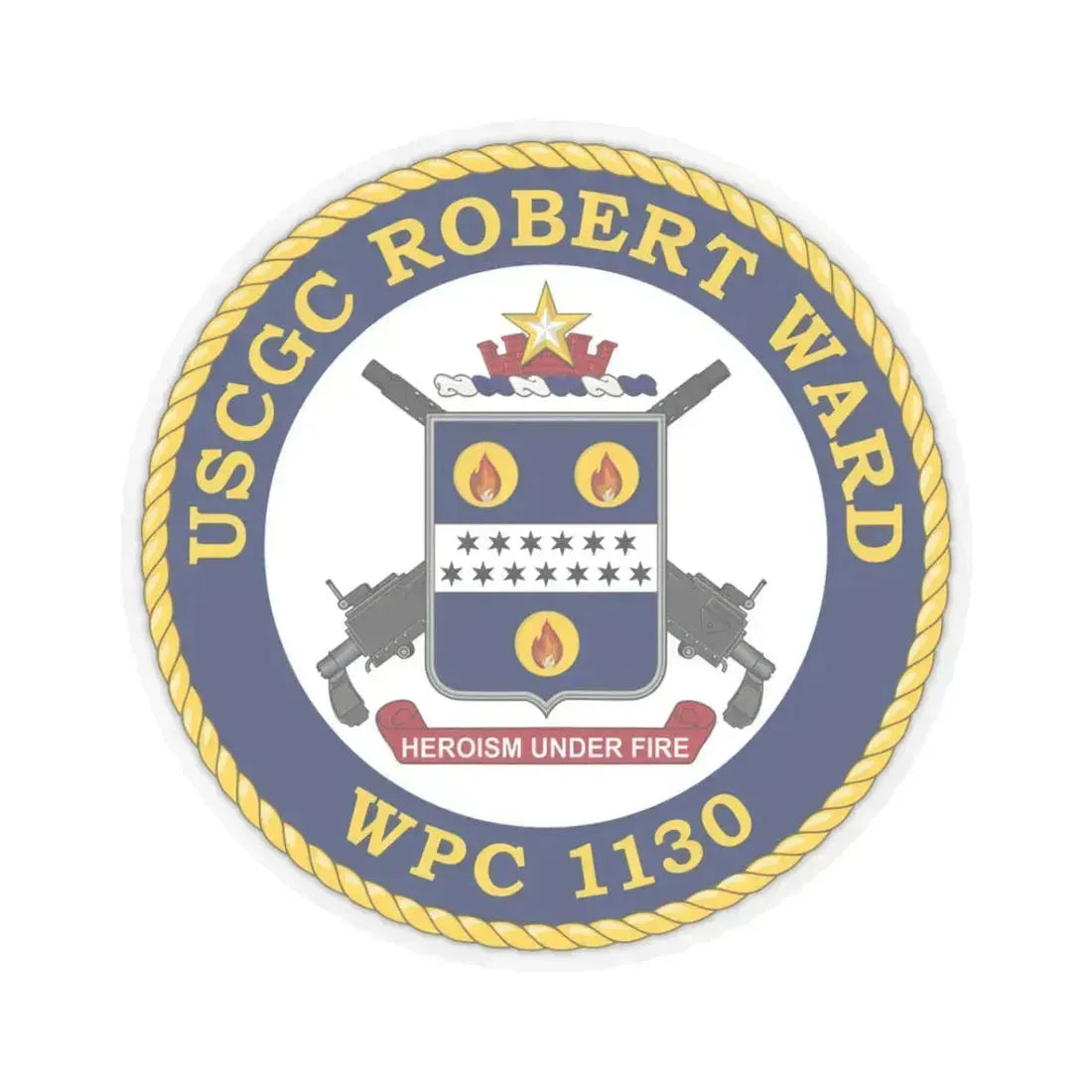 USCGC Robert Ward WPC 1130 (U.S. Coast Guard) STICKER Vinyl Kiss-Cut Decal 3 Inch Transparent - The Sticker Space
