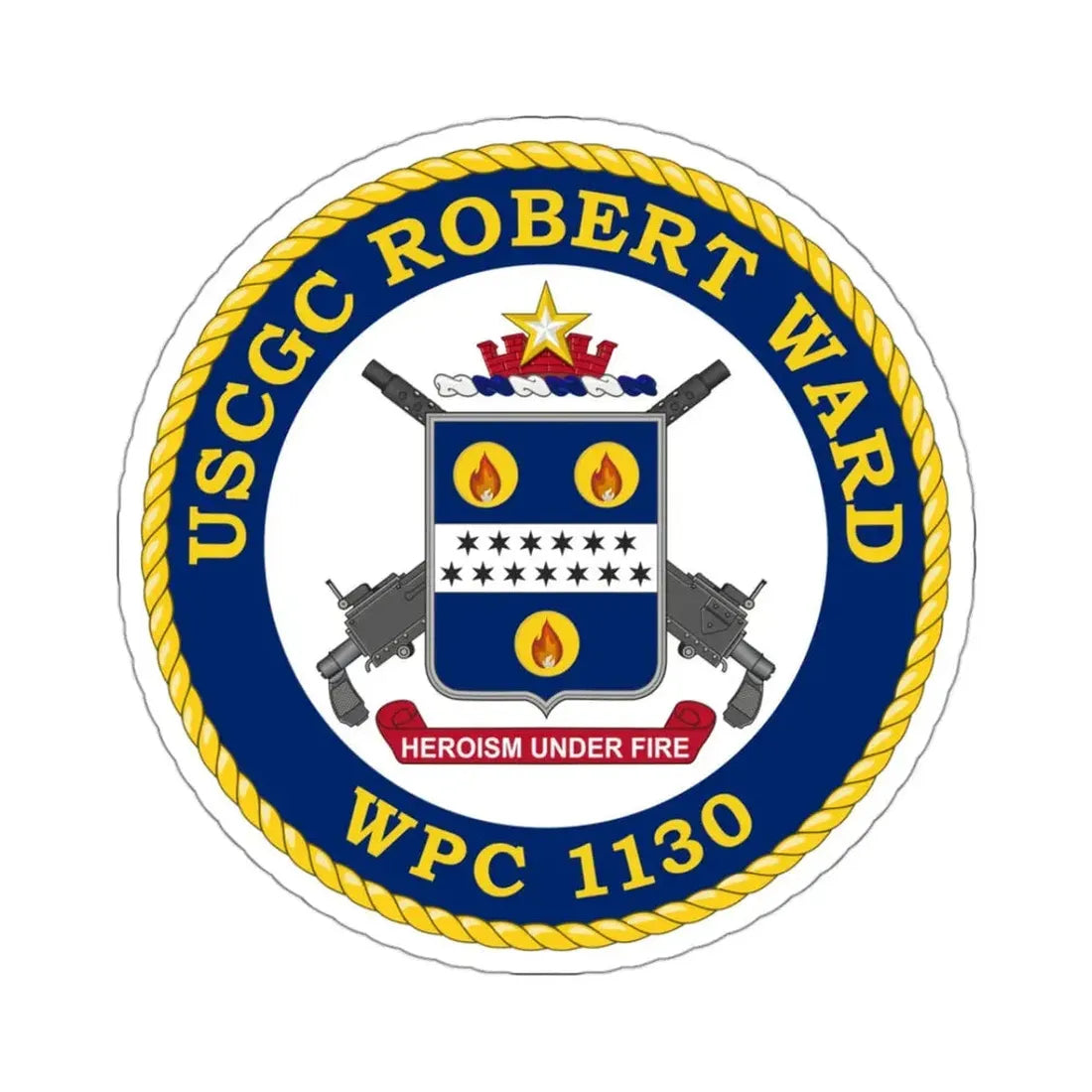 USCGC Robert Ward WPC 1130 (U.S. Coast Guard) STICKER Vinyl Kiss-Cut Decal 3 Inch White - The Sticker Space