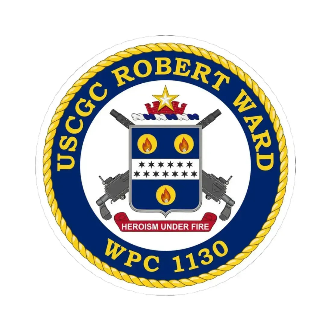 USCGC Robert Ward WPC 1130 (U.S. Coast Guard) STICKER Vinyl Kiss-Cut Decal 3 Inch White - The Sticker Space