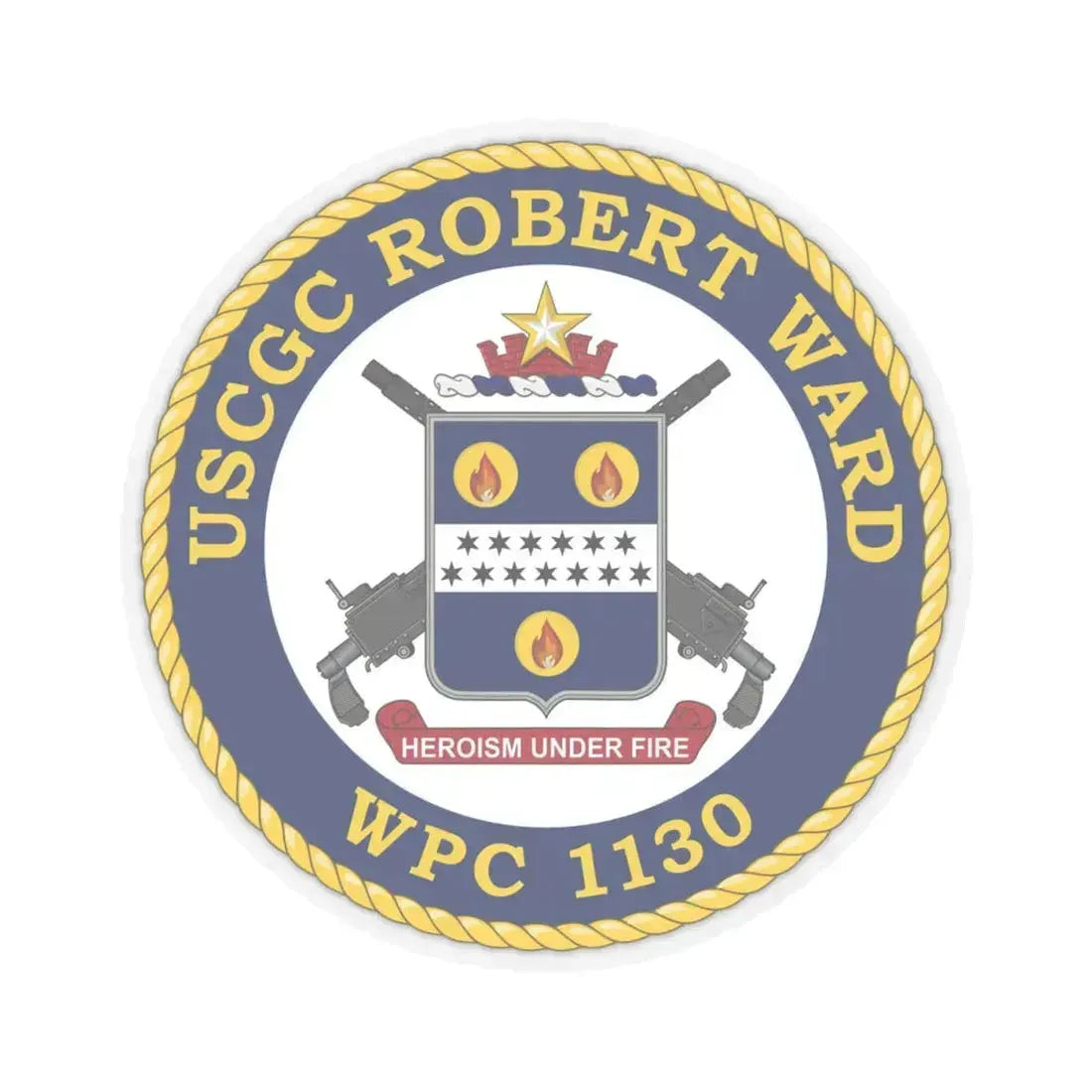 USCGC Robert Ward WPC 1130 (U.S. Coast Guard) STICKER Vinyl Kiss-Cut Decal 4 Inch Transparent - The Sticker Space