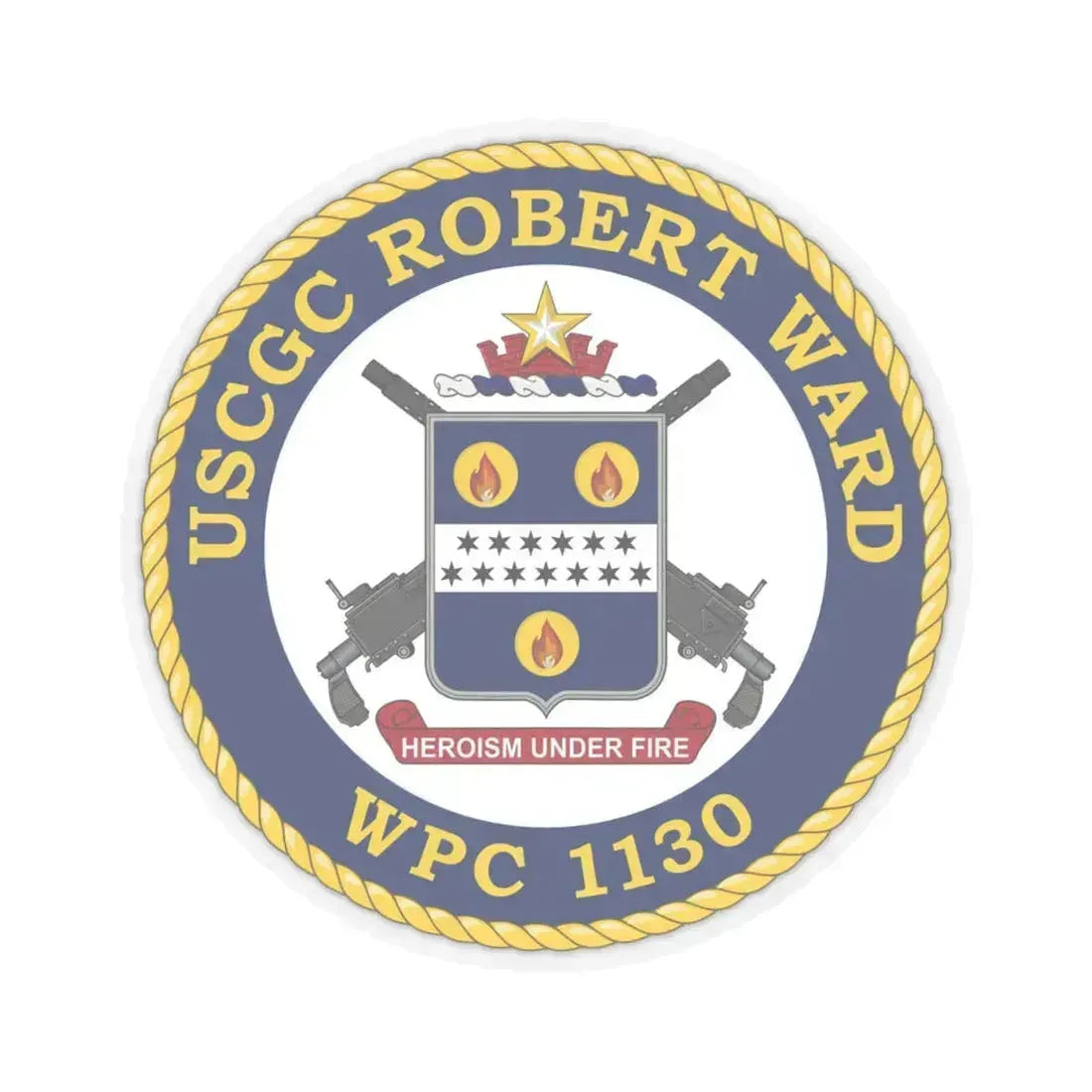 USCGC Robert Ward WPC 1130 (U.S. Coast Guard) STICKER Vinyl Kiss-Cut Decal 4 Inch Transparent - The Sticker Space