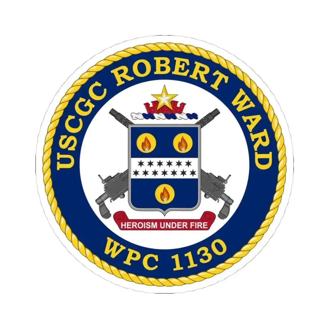 USCGC Robert Ward WPC 1130 (U.S. Coast Guard) STICKER Vinyl Kiss-Cut Decal 4 Inch White - The Sticker Space