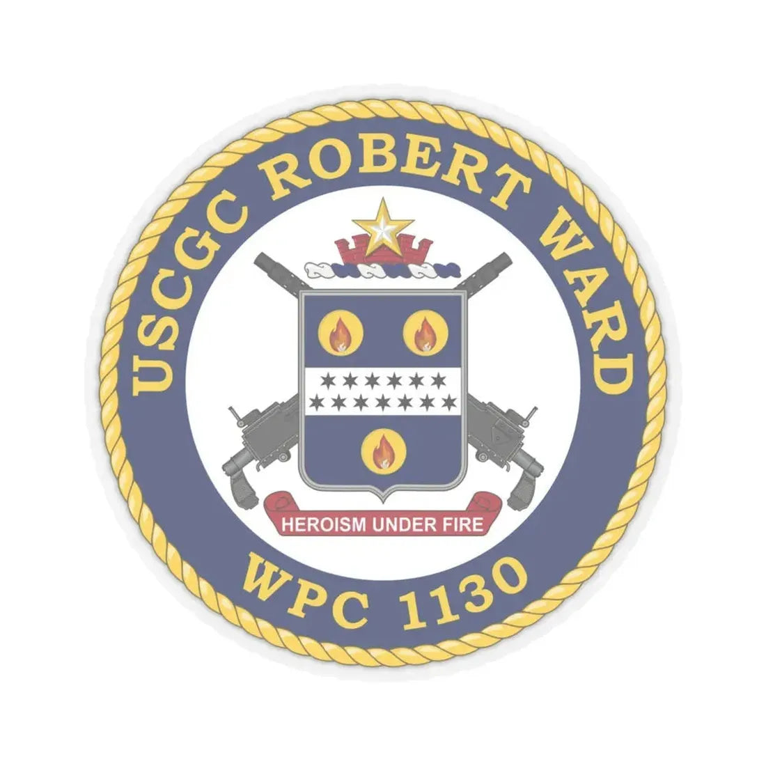 USCGC Robert Ward WPC 1130 (U.S. Coast Guard) STICKER Vinyl Kiss-Cut Decal 6 Inch Transparent - The Sticker Space