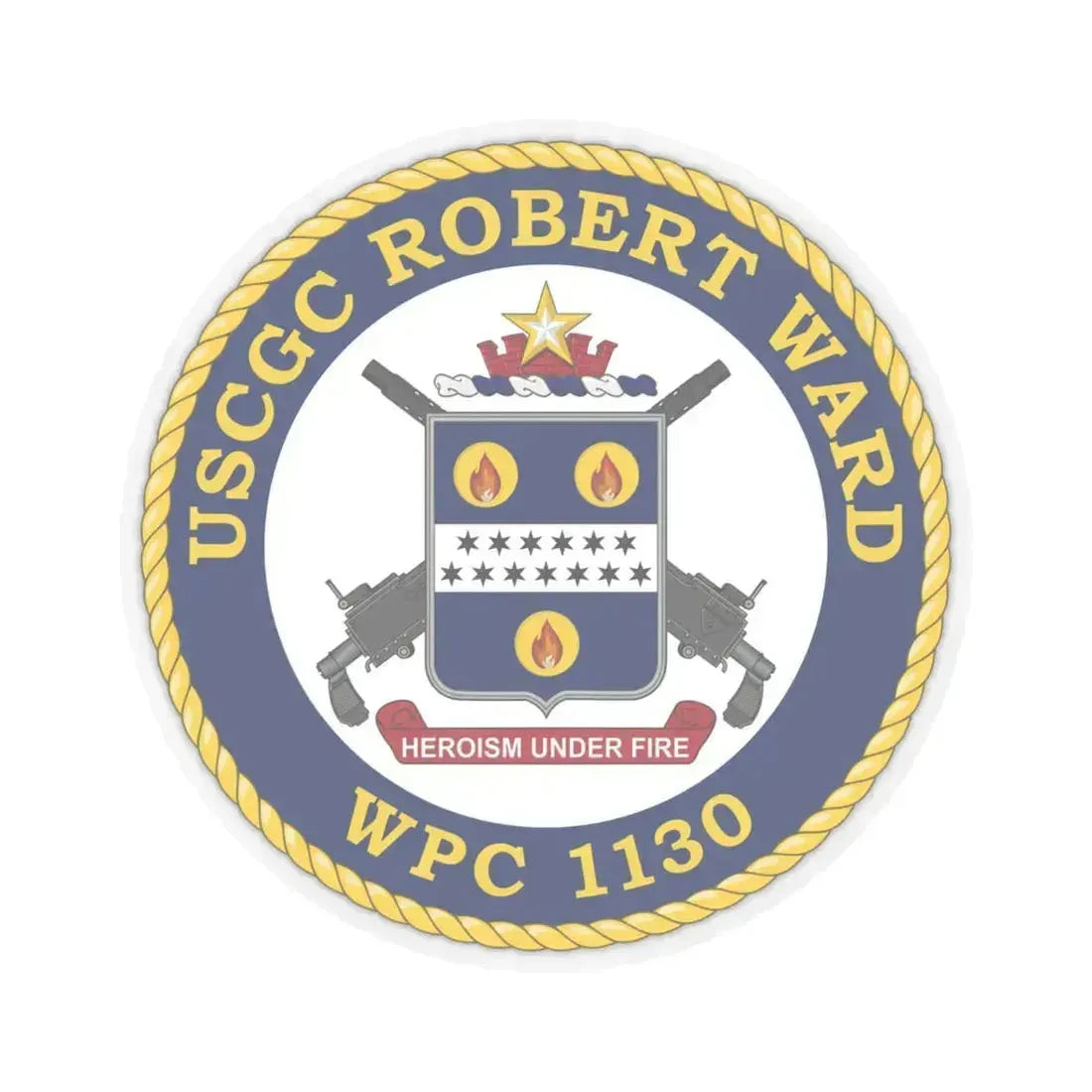 USCGC Robert Ward WPC 1130 (U.S. Coast Guard) STICKER Vinyl Kiss-Cut Decal 6 Inch Transparent - The Sticker Space