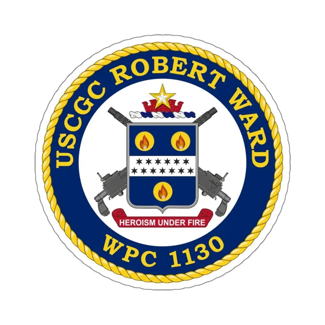 USCGC Robert Ward WPC 1130 (U.S. Coast Guard) STICKER Vinyl Kiss-Cut Decal 6 Inch White - The Sticker Space
