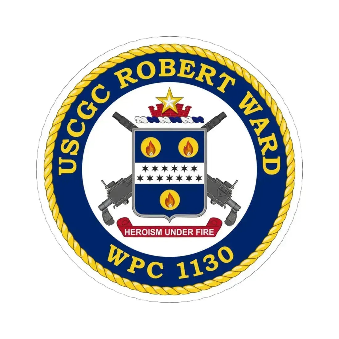 USCGC Robert Ward WPC 1130 (U.S. Coast Guard) STICKER Vinyl Kiss-Cut Decal 6 Inch White - The Sticker Space