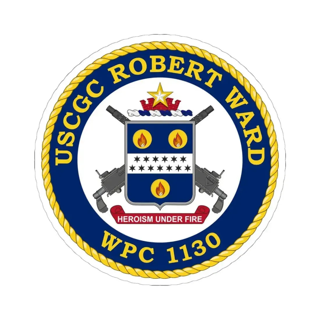 USCGC Robert Ward WPC 1130 (U.S. Coast Guard) STICKER Vinyl Kiss-Cut Decal 6 Inch White - The Sticker Space