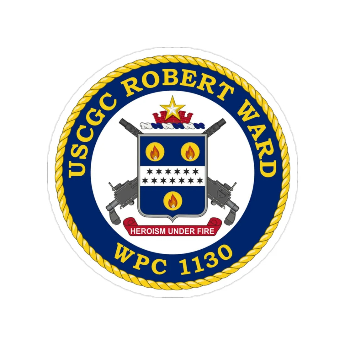 USCGC Robert Ward WPC 1130 (U.S. Coast Guard) Transparent STICKER Die-Cut Vinyl Decal 2 Inch - The Sticker Space