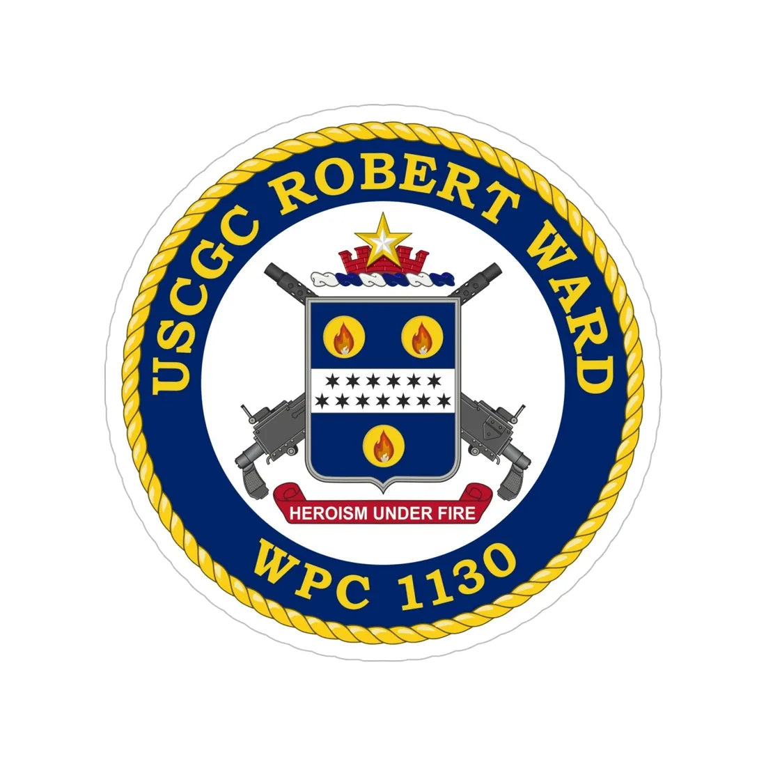 USCGC Robert Ward WPC 1130 (U.S. Coast Guard) Transparent STICKER Die-Cut Vinyl Decal 6 Inch - The Sticker Space
