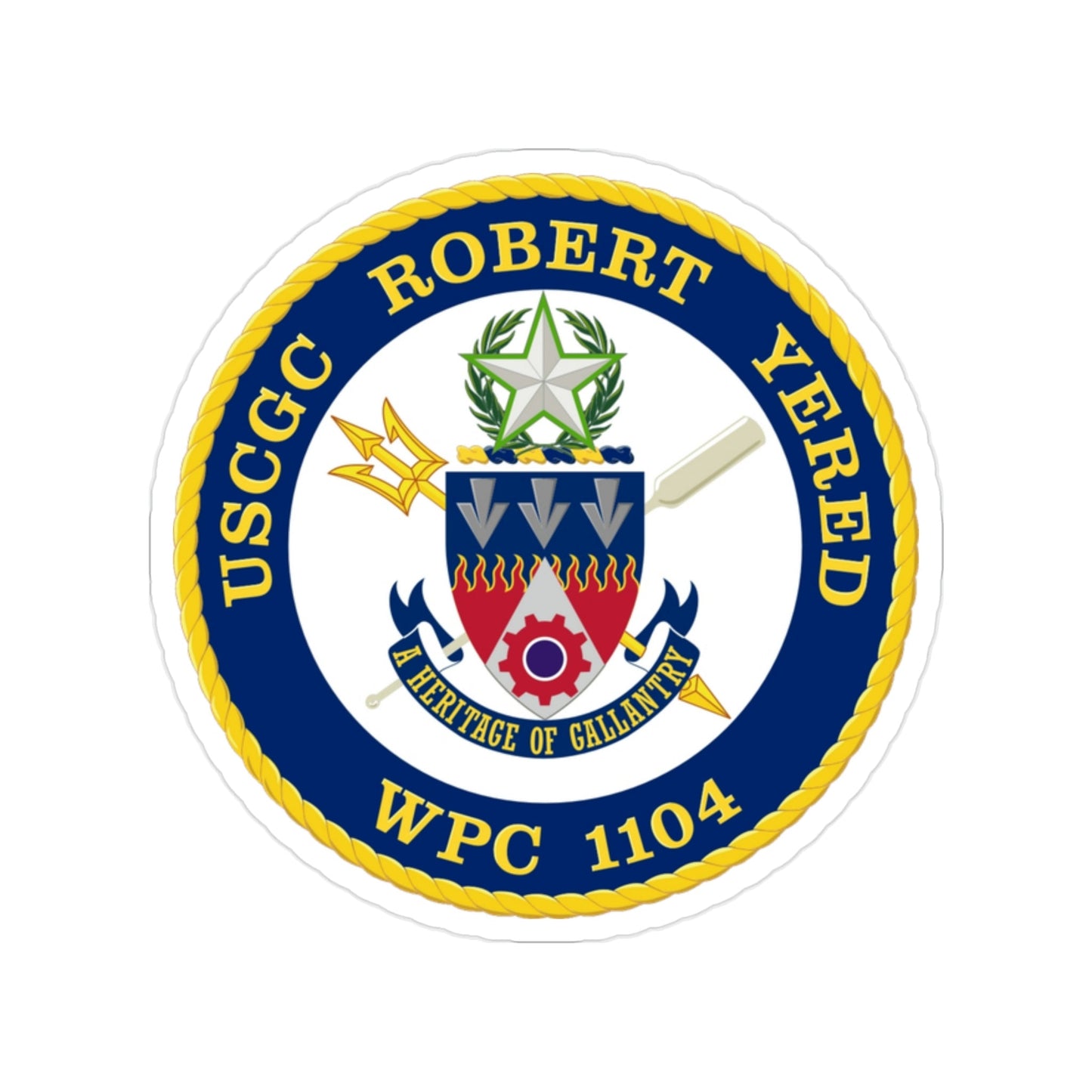 USCGC Robert Yered WPC 1104 1 (U.S. Coast Guard) Transparent STICKER Die-Cut Vinyl Decal-2 Inch-The Sticker Space