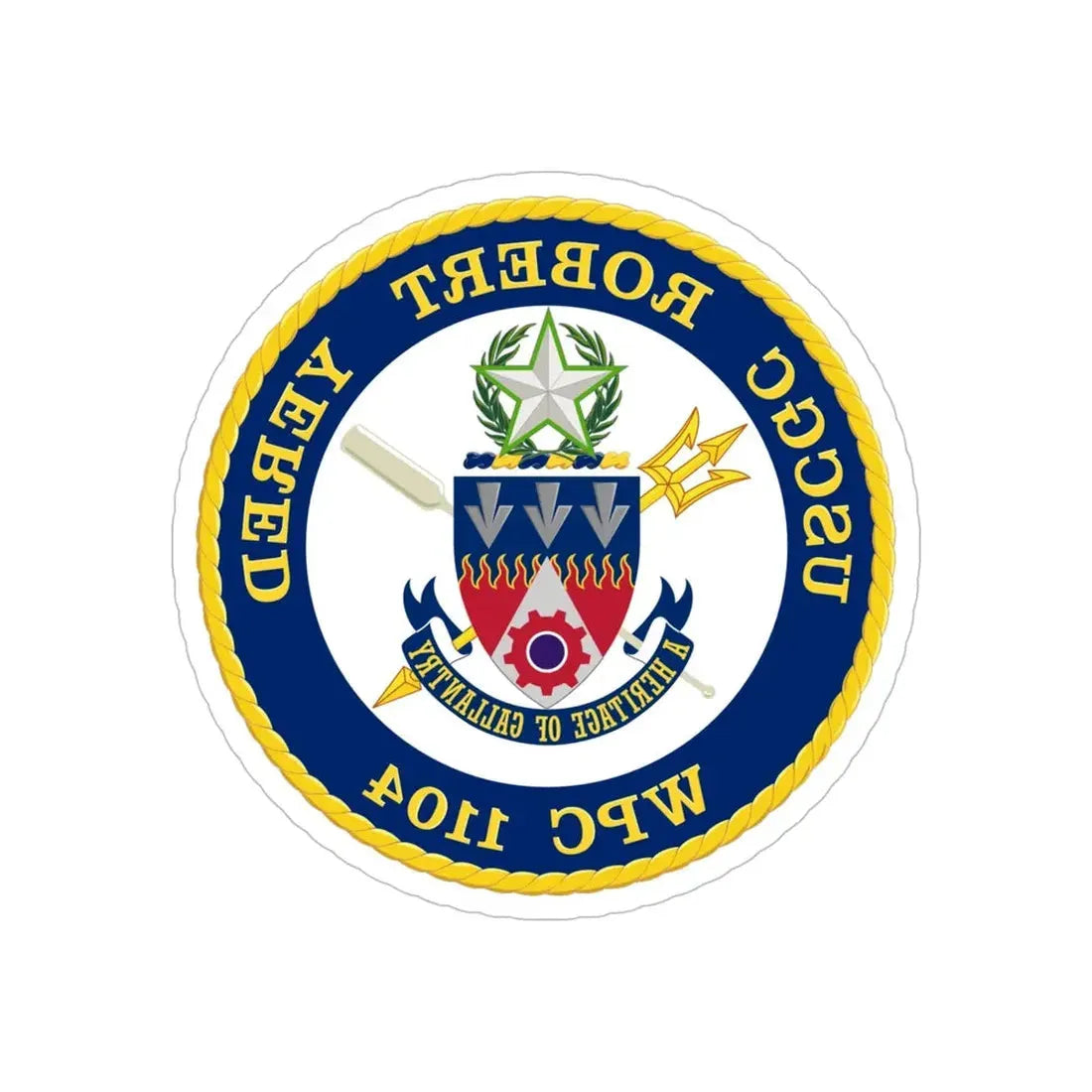 USCGC Robert Yered WPC 1104 1 (U.S. Coast Guard) REVERSE PRINT Transparent Die-Cut STICKER 6 Inch Die-Cut Transparent - The Sticker Space