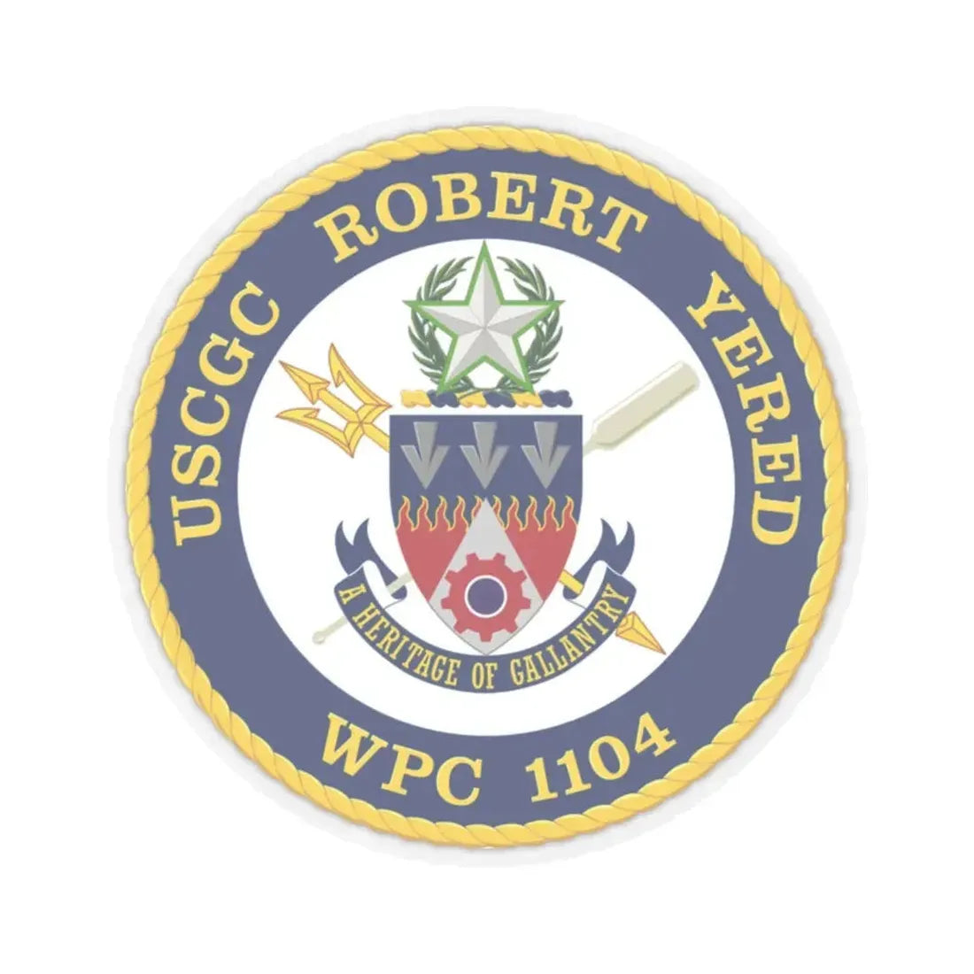 USCGC Robert Yered WPC 1104 1 (U.S. Coast Guard) STICKER Vinyl Kiss-Cut Decal 2 Inch Transparent - The Sticker Space