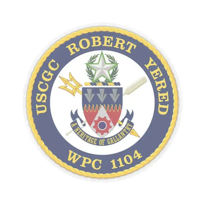 USCGC Robert Yered WPC 1104 1 (U.S. Coast Guard) STICKER Vinyl Kiss-Cut Decal 4 Inch Transparent - The Sticker Space
