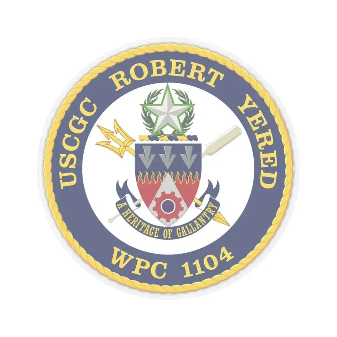 USCGC Robert Yered WPC 1104 1 (U.S. Coast Guard) STICKER Vinyl Kiss-Cut Decal 4 Inch Transparent - The Sticker Space