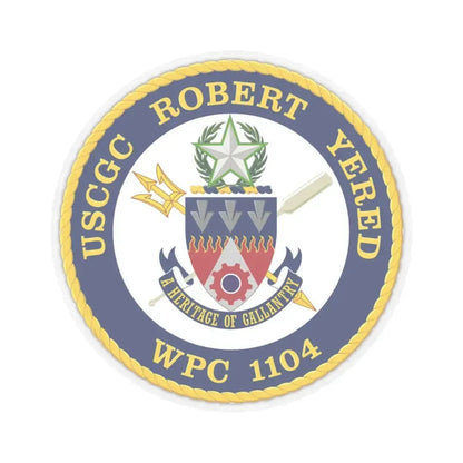 USCGC Robert Yered WPC 1104 1 (U.S. Coast Guard) STICKER Vinyl Kiss-Cut Decal 4 Inch Transparent - The Sticker Space