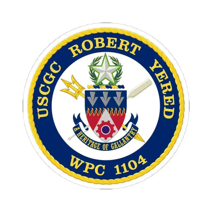 USCGC Robert Yered WPC 1104 1 (U.S. Coast Guard) STICKER Vinyl Kiss-Cut Decal 4 Inch White - The Sticker Space