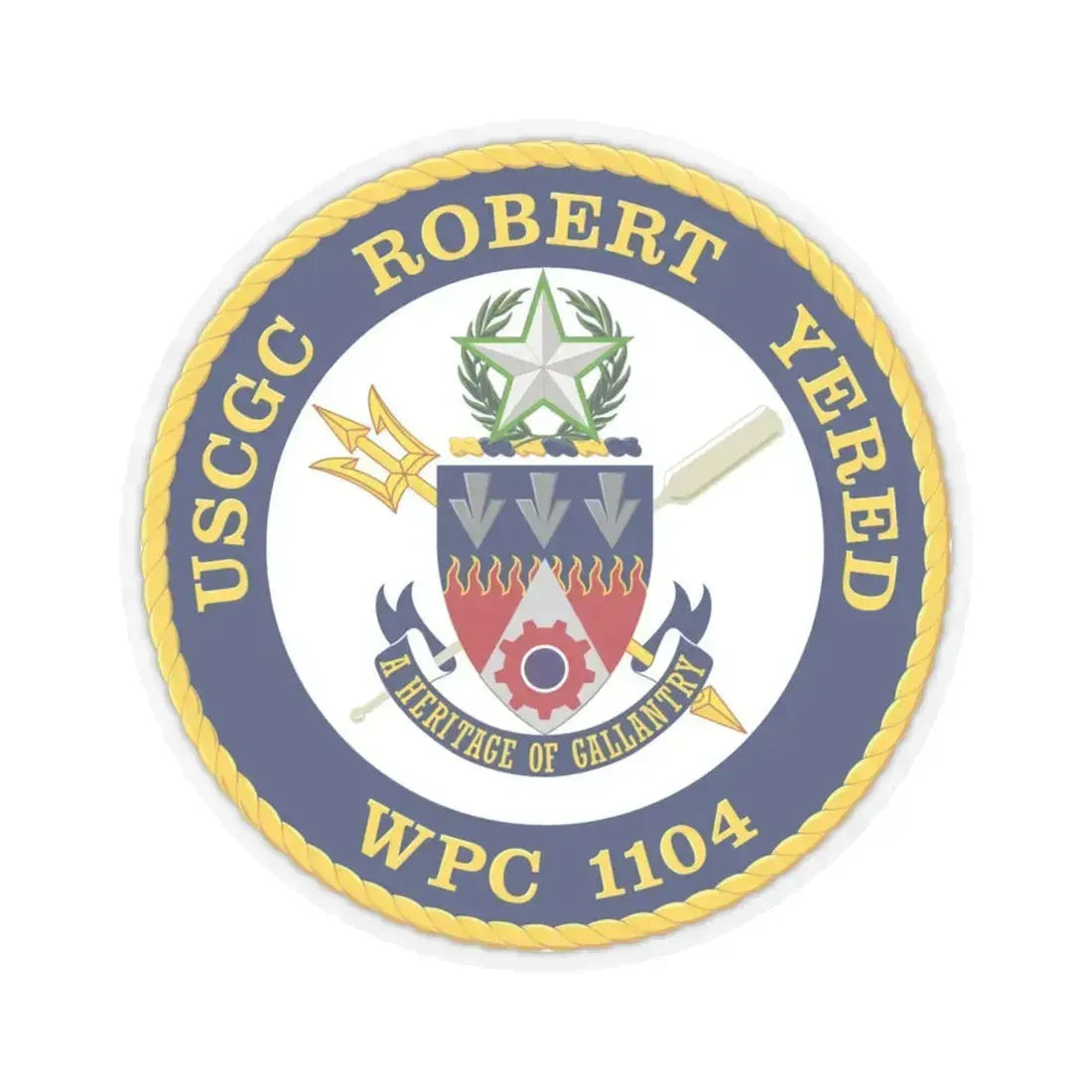 USCGC Robert Yered WPC 1104 1 (U.S. Coast Guard) STICKER Vinyl Kiss-Cut Decal 6 Inch Transparent - The Sticker Space
