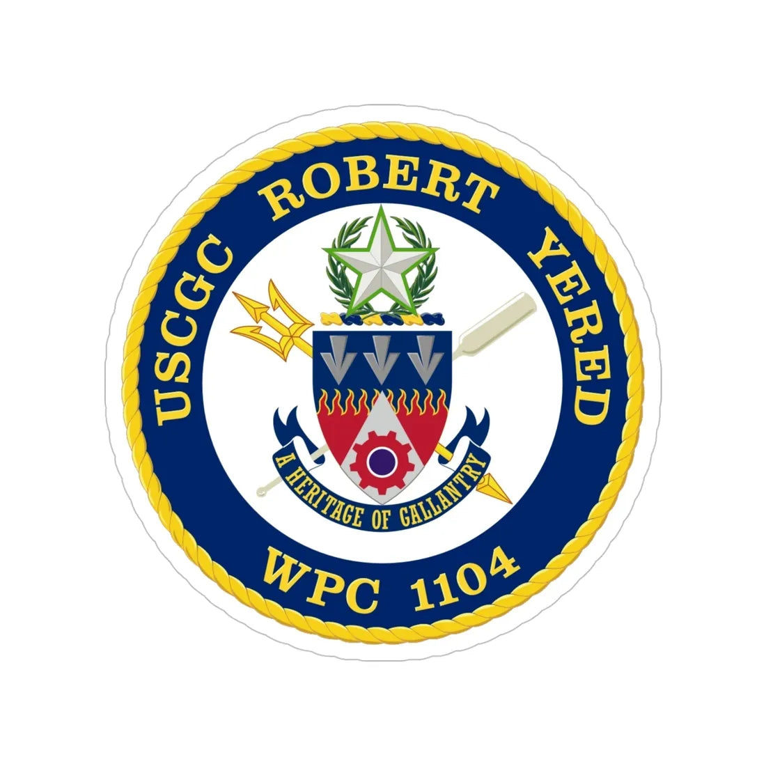 USCGC Robert Yered WPC 1104 1 (U.S. Coast Guard) Transparent STICKER Die-Cut Vinyl Decal 5 Inch - The Sticker Space