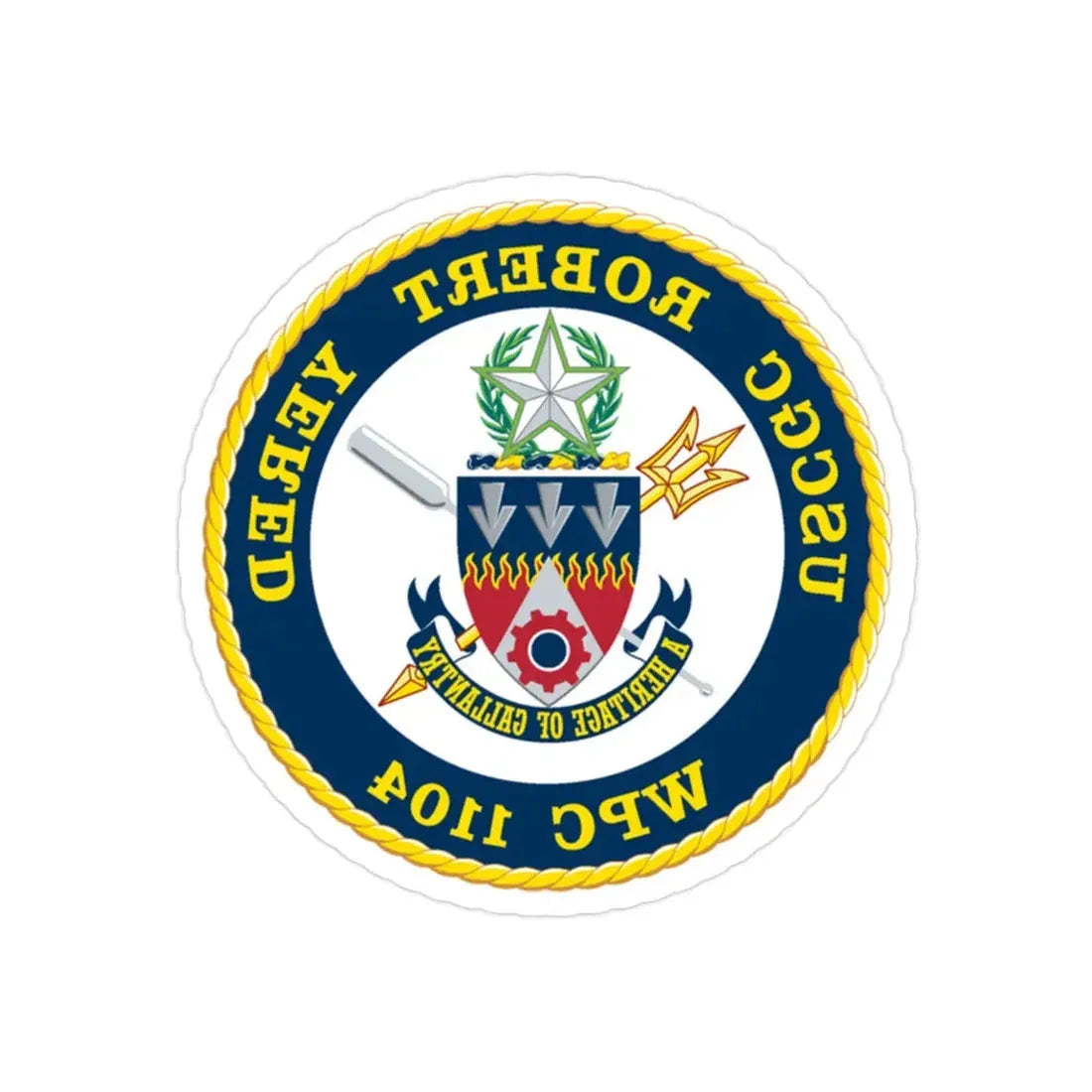 USCGC ROBERT YERED WPC 1104 (U.S. Coast Guard) REVERSE PRINT Transparent Die-Cut STICKER 2 Inch Die-Cut Transparent - The Sticker Space