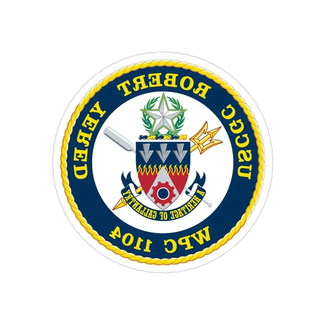 USCGC ROBERT YERED WPC 1104 (U.S. Coast Guard) REVERSE PRINT Transparent Die-Cut STICKER 4 Inch Die-Cut Transparent - The Sticker Space