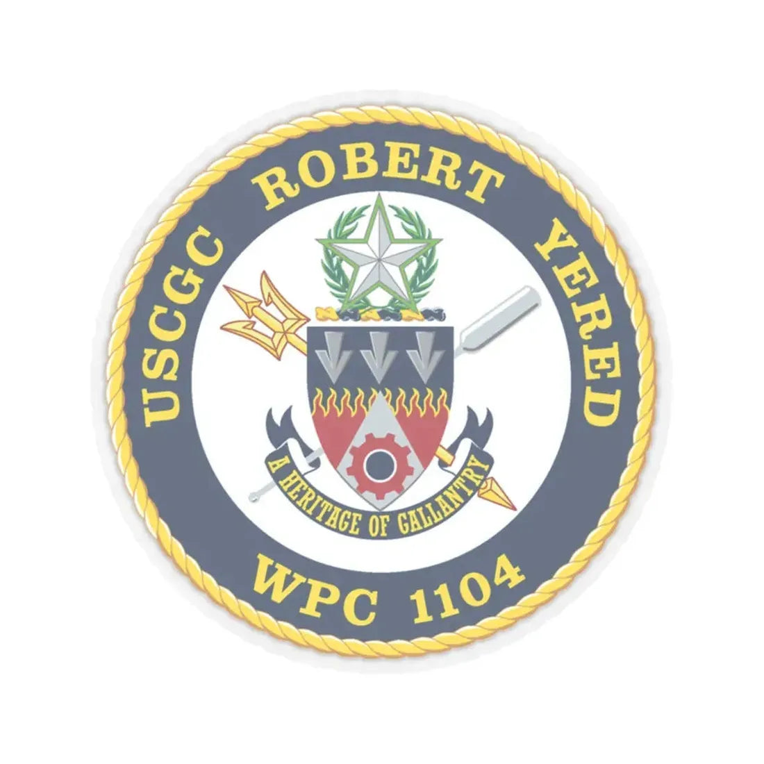 USCGC ROBERT YERED WPC 1104 (U.S. Coast Guard) STICKER Vinyl Kiss-Cut Decal 4 Inch Transparent - The Sticker Space