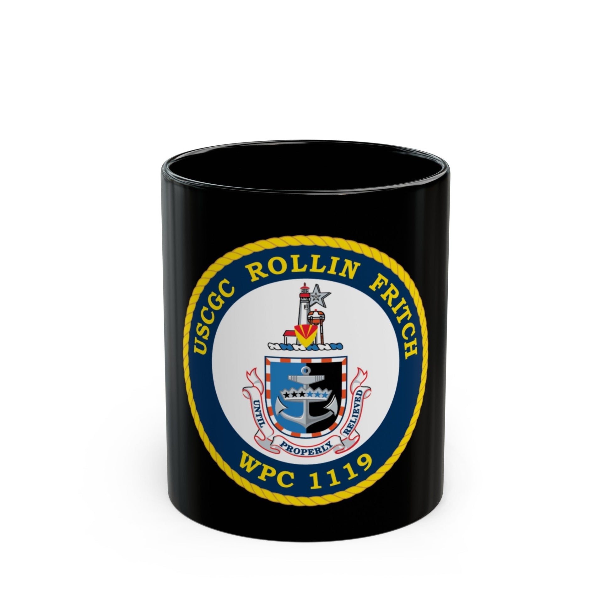 USCGC Rollin Fritch WPC 1119 (U.S. Coast Guard) Black Coffee Mug-11oz-The Sticker Space