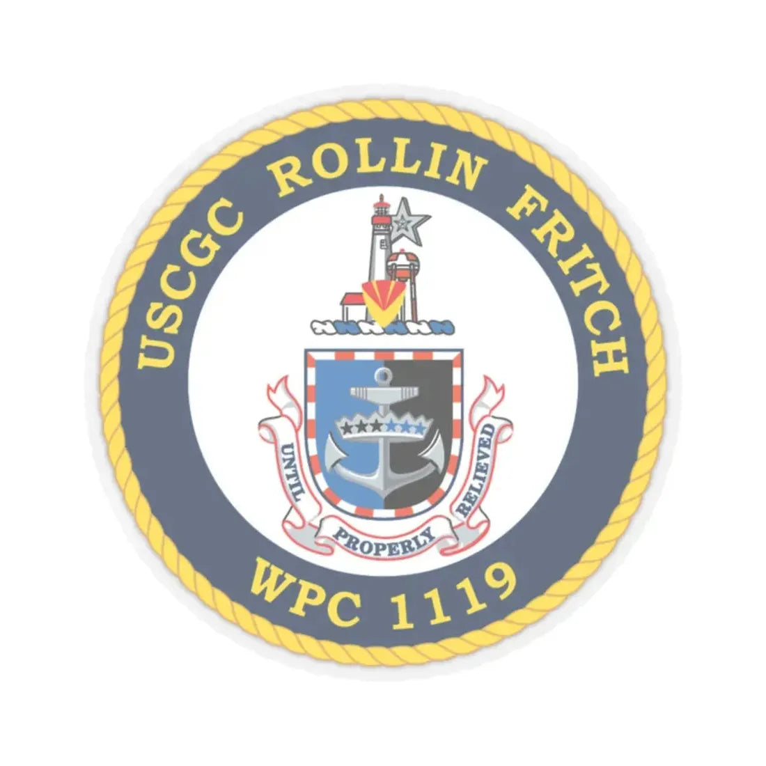 USCGC Rollin Fritch WPC 1119 (U.S. Coast Guard) STICKER Vinyl Kiss-Cut Decal 2 Inch Transparent - The Sticker Space