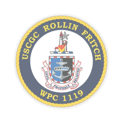 USCGC Rollin Fritch WPC 1119 (U.S. Coast Guard) STICKER Vinyl Kiss-Cut Decal 2 Inch Transparent - The Sticker Space