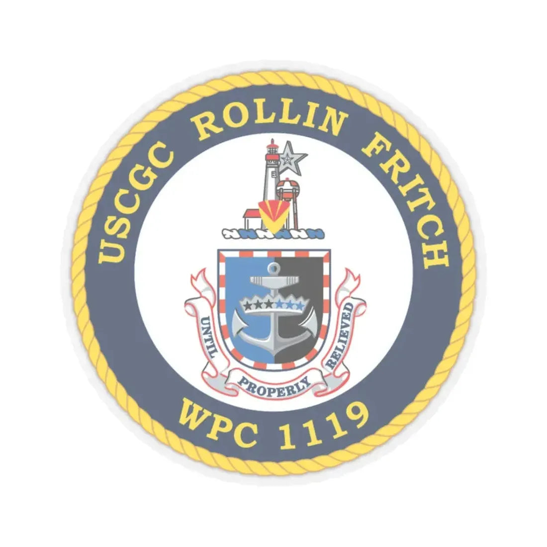 USCGC Rollin Fritch WPC 1119 (U.S. Coast Guard) STICKER Vinyl Kiss-Cut Decal 3 Inch Transparent - The Sticker Space