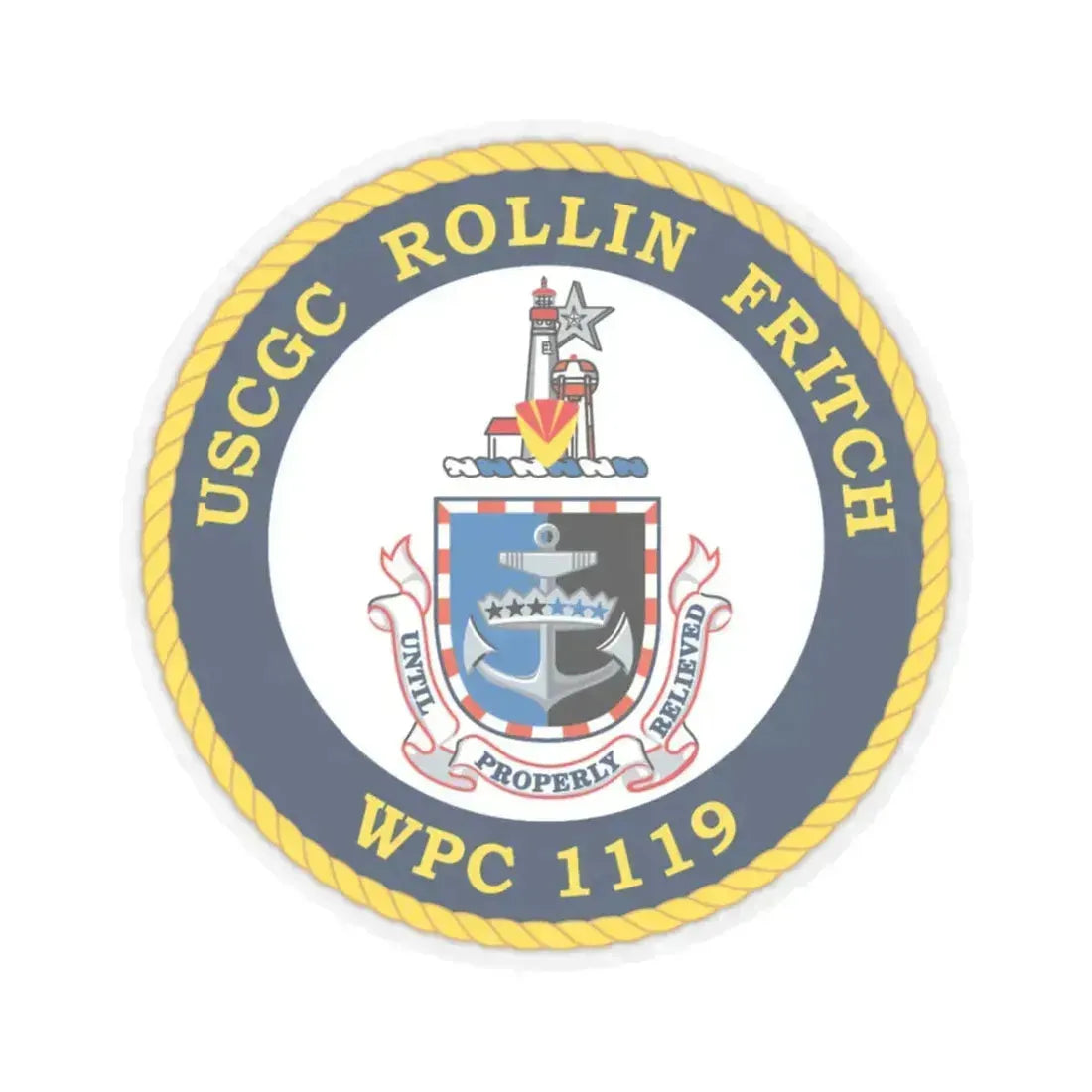 USCGC Rollin Fritch WPC 1119 (U.S. Coast Guard) STICKER Vinyl Kiss-Cut Decal 3 Inch Transparent - The Sticker Space