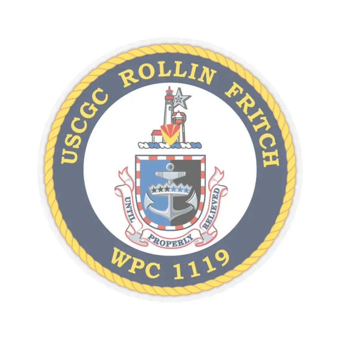 USCGC Rollin Fritch WPC 1119 (U.S. Coast Guard) STICKER Vinyl Kiss-Cut Decal 4 Inch Transparent - The Sticker Space