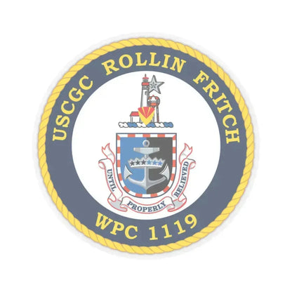 USCGC Rollin Fritch WPC 1119 (U.S. Coast Guard) STICKER Vinyl Kiss-Cut Decal 4 Inch Transparent - The Sticker Space