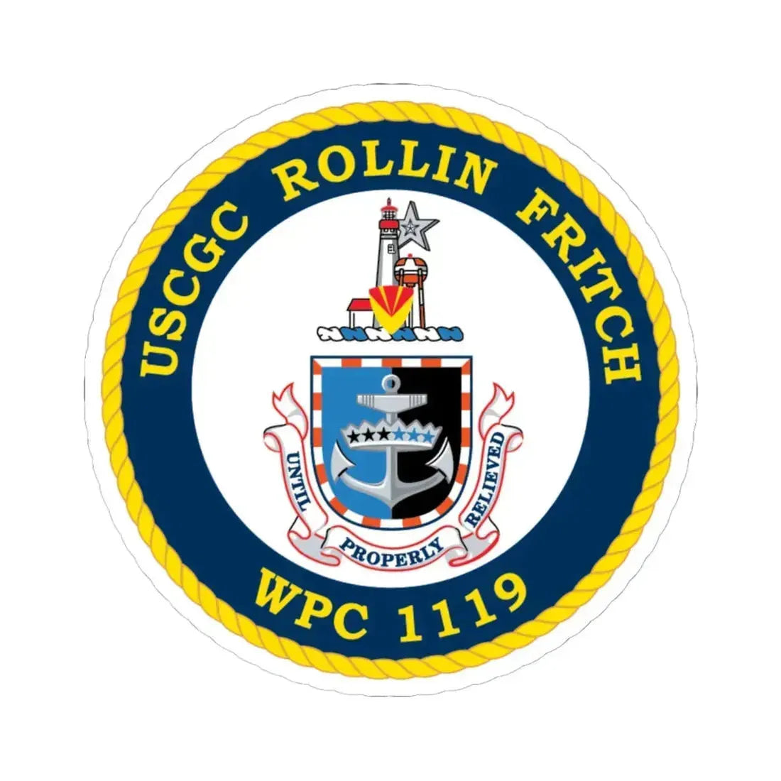 USCGC Rollin Fritch WPC 1119 (U.S. Coast Guard) STICKER Vinyl Kiss-Cut Decal 6 Inch White - The Sticker Space