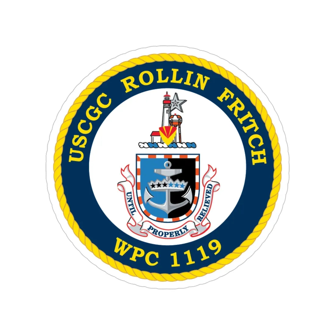 USCGC Rollin Fritch WPC 1119 (U.S. Coast Guard) Transparent STICKER Die-Cut Vinyl Decal 6 Inch - The Sticker Space