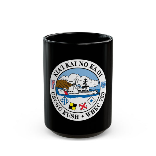 USCGC RUSH WHEC 723 (U.S. Coast Guard) Black Coffee Mug-15oz-The Sticker Space